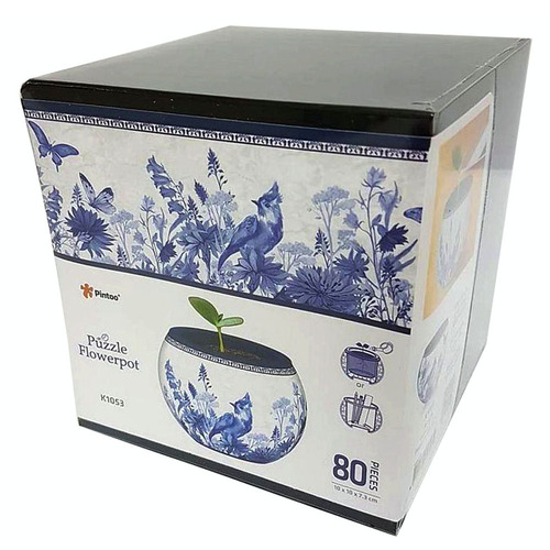 3D Flowerpot Oriental Birds 3D Jigsaw Puzzles 80 Pieces (CUBK1053)