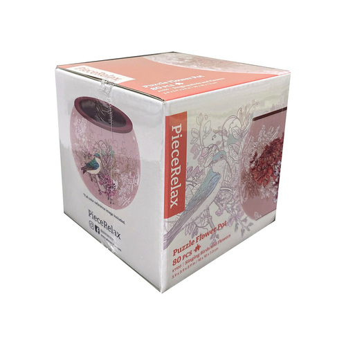 Pintoo Flowerpot Birds & Flowers 3D Puzzle 80 Pieces (CUBK1100)