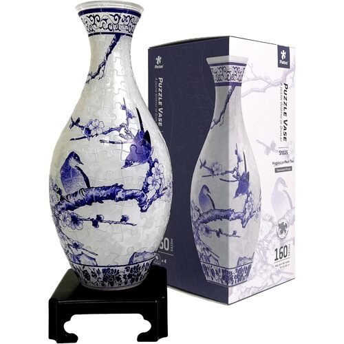 Pintoo Puzzle Vase Magpies On Tree 3D Jigsaw Puzzle 160 Pieces (CUBS1025)