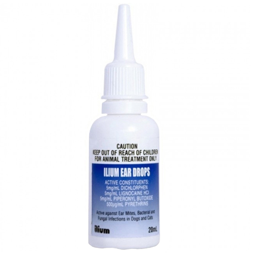 Ilium Antibacterial Antifungal Dog Cat Ear Drops 20ml 