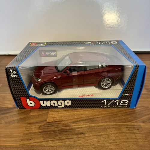 Burago BMW X6 M Metallic Red 1:18 Diecast Model Car