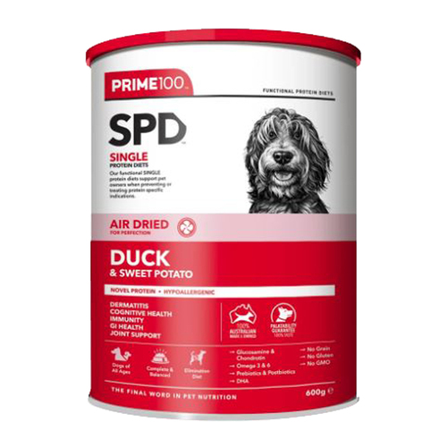 Prime 100 SPD All Ages Air Dried Dry Dog Food Duck & Sweet Potato 600g