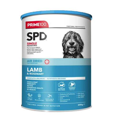 Prime 100 SPD All Ages Air Dried Dry Dog Food Lamb & Rosemary 600g
