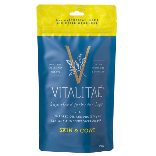 Vitalitae Skin & Coat Superfood Jerky Dog Natural Treats Kangaroo 150g