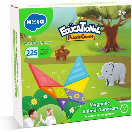 Hola Magnetic Animal Tangram Educational Puzzle Game for Ages 2+ (EAR001734)