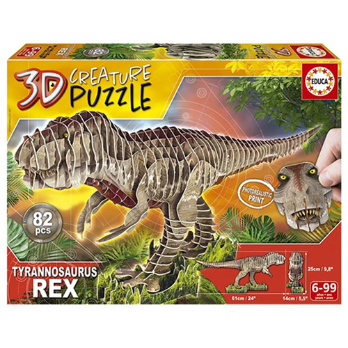 Educa 3D Creature Cardboard Puzzle T-Rex 82 Pieces (EDU19182)