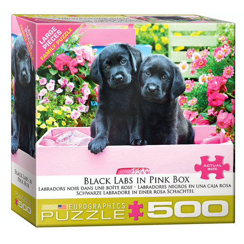 Black Labs in Pink Box Jigsaw Puzzles 500 Pieces XL (EUR45462)