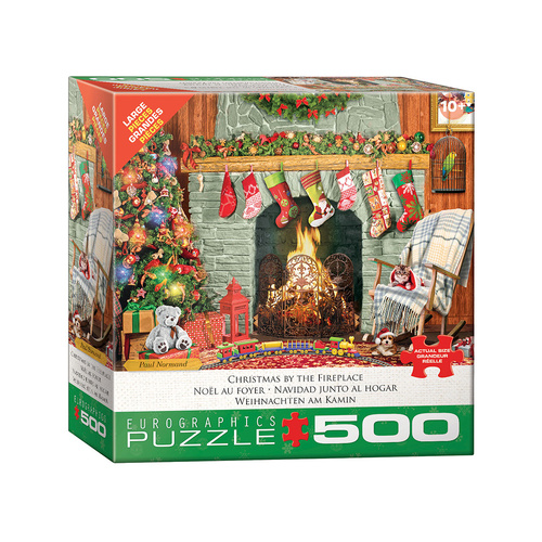 Eurographics Christmas by Fireplace Jigsaw Puzzle XL 500 Pieces (EUR55502)