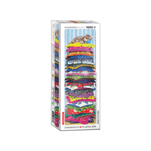 Eurographics Fluffy Cat on Pillows Panoramic Jigsaw Puzzle 1000pcs (EUR65631)