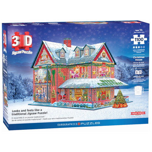 Eurographics 3D Christmas House Jigsaw Puzzle 1100 Pieces