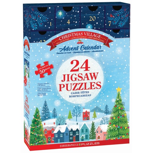 Eurographics Christmas Village Advent Calendar Jigsaw Puzzle 1200 Pieces