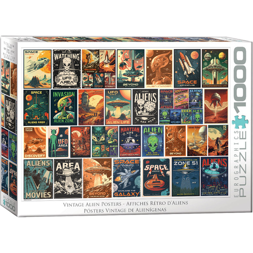 Eurographics Alien Invasion Collage Jigsaw Puzzle 1000 Pieces