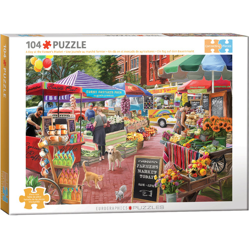 Eurographics Connecting Pieces Farmers Market Jigsaw Puzzle 104pc (EUR66022)