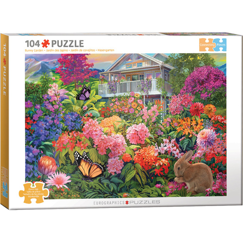 Eurographics Connecting Pieces Bunny Garden Jigsaw Puzzle 104 Pieces (EUR66023)