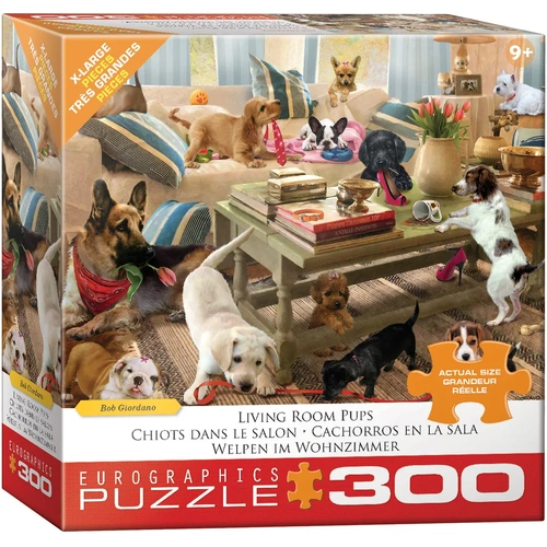 Eurographics Living Room Pups Jigsaw Puzzle XL 300 Pieces