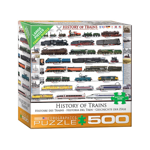 Eurographics History of Trains Large Pieces Jigsaw Puzzle 500 Pieces (EUR80251)