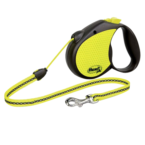 Flexi Standard 5m Cord Retractable Pet Dog Safety Lead Neon Small