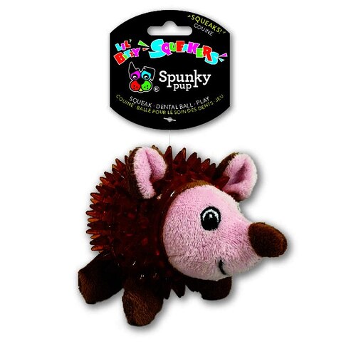 Spunky Pup Lil Bitty Squeaker Hedgehog Plush Interactive Dog Toy