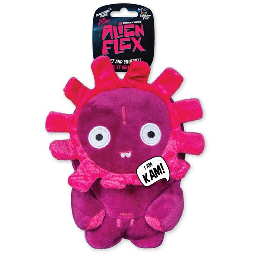 Spunky Pup Alien Flex Kam Plush Pet Dog Squeaker Toy