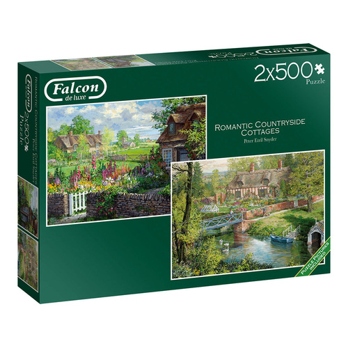 Falcon De Luxe Romantic Countryside Cottages Jigsaw Puzzles 2x 500pcs (FAL11261)