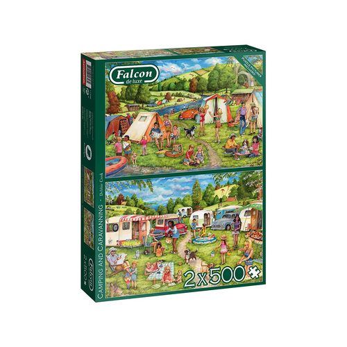 Falcon De Luxe Camping & Caravaning Jigsaw Puzzles 2 x 1000 Pieces (FAL11346)