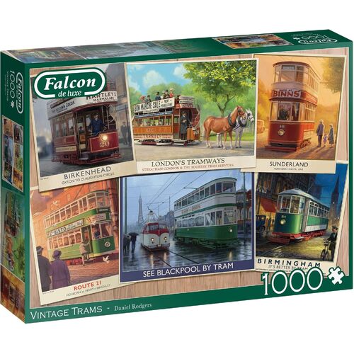 Falcon De Luxe Vintage Trams Jigsaw Puzzle 1000 Pieces (FAL11367)