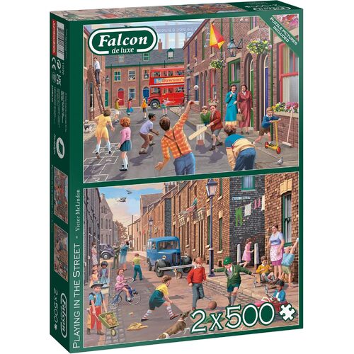 Falcon De Luxe Playing in the Street Jigsaw Puzzles 2 x 500 Pieces (FAL11376)