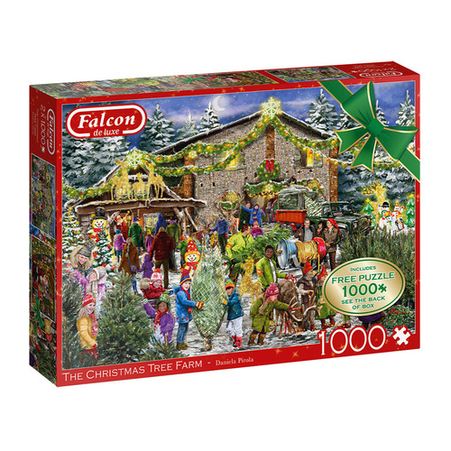 Falcon De Luxe Christmas Tree Farm Jigsaw Puzzles 2 x 1000pcs (FAL11394)