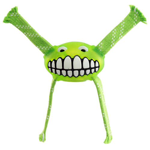 Rogz Flossy Grinz Oral Care Dog Squeaker Toy Lime Large