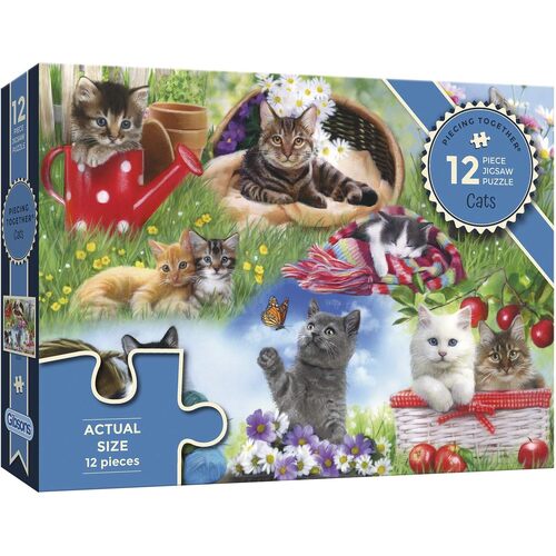 Gibsons Piecing Together Cats Jigsaw Puzzle 12 Pieces (GIB022537)