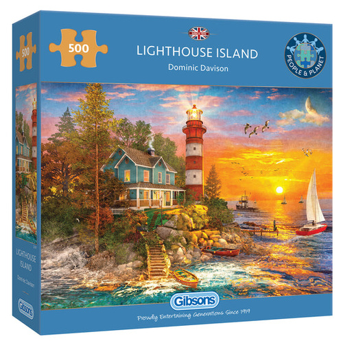 Gibsons Lighthouse Island Jigsaw Puzzle 500 Pieces