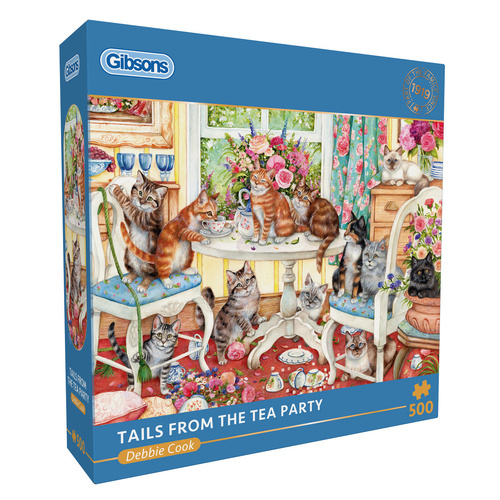 Gibsons Tails from the Tea Party by Debbie Cook Jigsaw Puzzle 500 Pieces