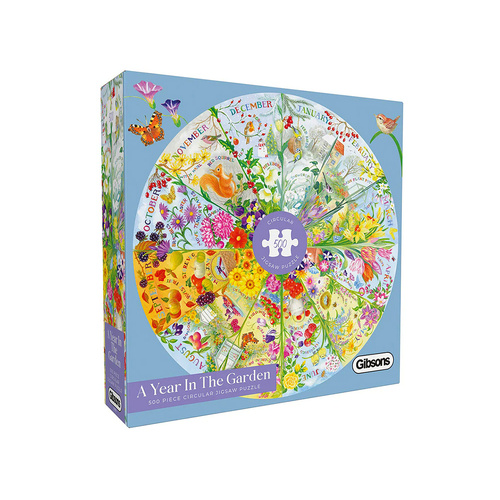 Gibsons Year in the Garden Circular Jigsaw Puzzle 500 Pieces (GIB037050)