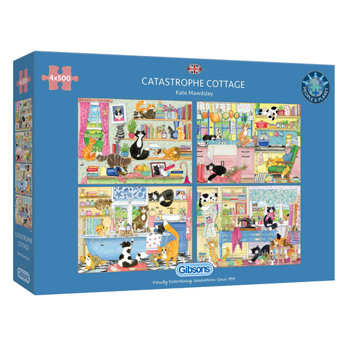 Gibsons Catastrophe Cottage Jigsaw Puzzle 4 x 500 Pieces (GIB050622)