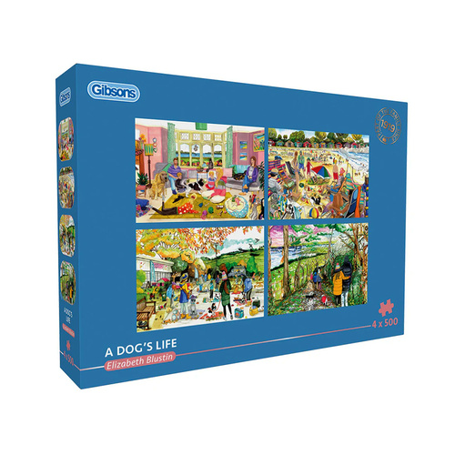 Gibsons A Dogs Life Jigsaw Puzzle 4 x 500 Pieces (GIB050653)