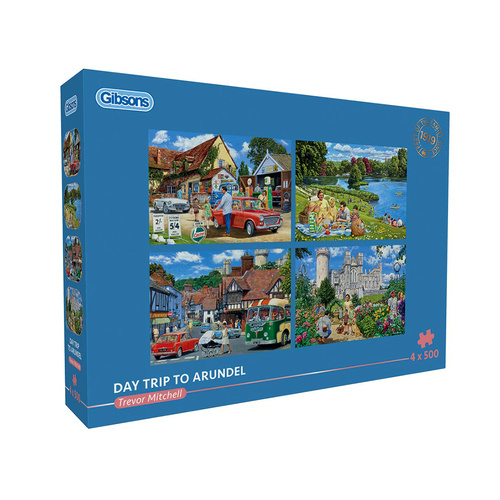 Gibsons Day Trip to Arundel Jigsaw Puzzle 4 x 500 Pieces (GIB050677)