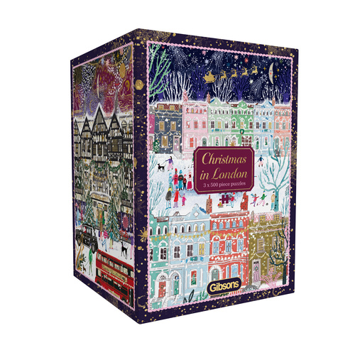 Gibsons Chrismtas in London Adult Jigsaw Puzzle 3 x 500 Pieces