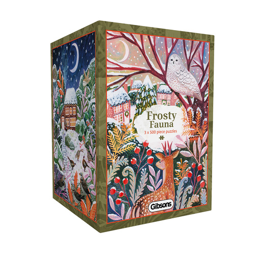 Gibsons Frostly Fauna by Lee Foster Wilson Jigsaw Puzzle 3 x 500 Pieces