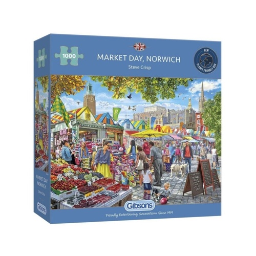 Gibsons Market Day Norwich Jigsaw Puzzle 1000 Pieces