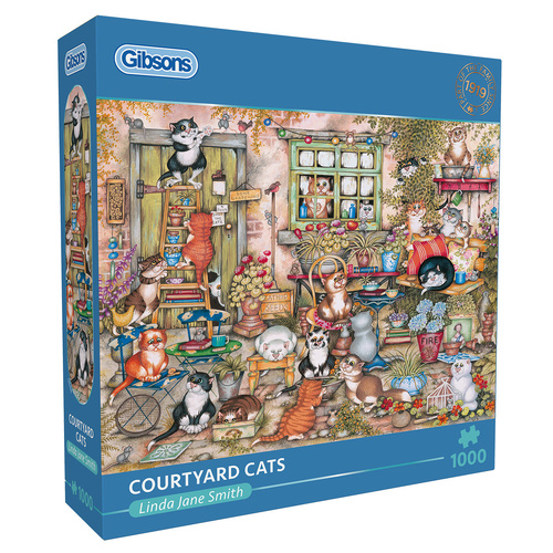 Gibsons Courtyard Cats Jigsaw Puzzle 1000 Pieces