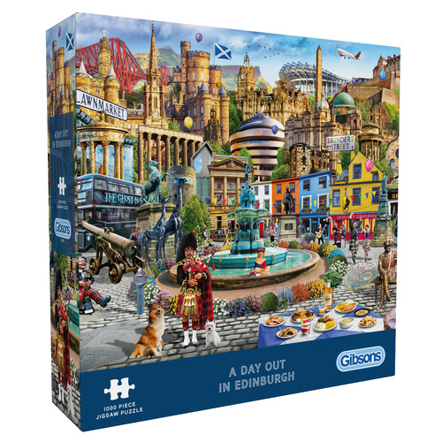 Gibsons A Day Out in Edinburgh by Adrian Chesterman Jigsaw Puzzle 1000 Pieces