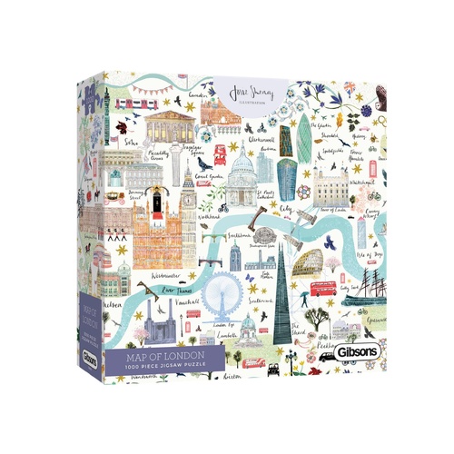 Gibsons Map of London by Josie Shenoy Jigsaw Puzzle 1000 Pieces