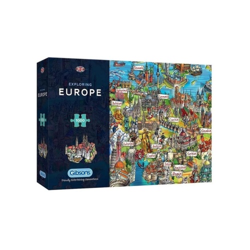 Gibsons Exploring Europe Jigsaw Puzzle 1000 Pieces