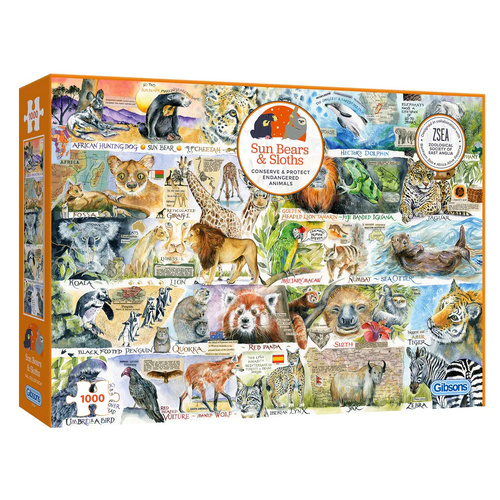 Gibsons Sun Bears & Sloths Jigsaw Puzzle 1000 Pieces (GIB071344)