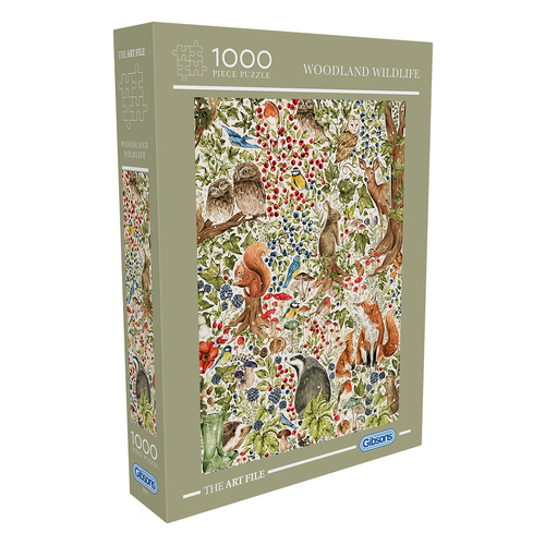 Gibsons The Art File: Woodland Wildlife Jigsaw Puzzle 1000 Pieces