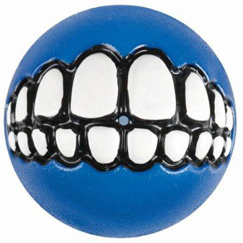 Rogz Grinz Ball Interactive Dog Toy Blue Medium 78mm