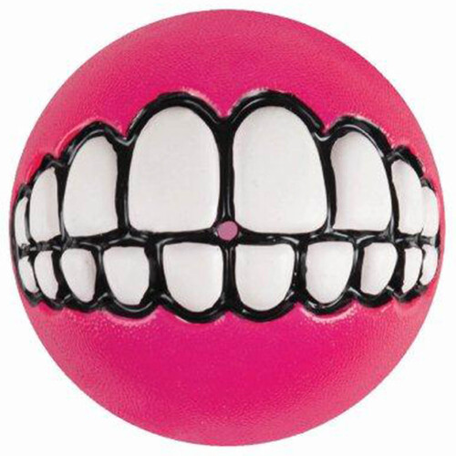 Rogz Grinz Ball Interactive Dog Toy Pink Medium 64mm