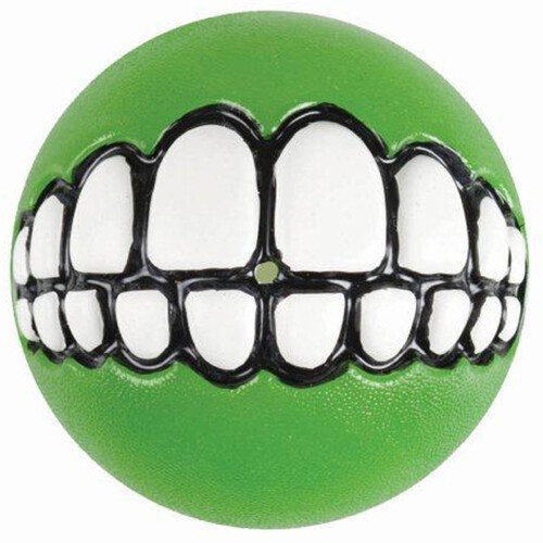 Rogz Grinz Ball Interactive Dog Toy Lime Medium 64mm