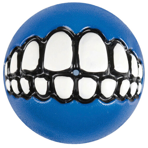 Rogz Grinz Ball Interactive Dog Toy Blue Large 78mm