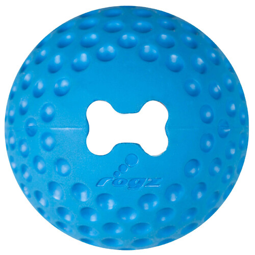 Rogz Gumz Ball Treat Dispensing Interactive Dog Toy Blue Medium